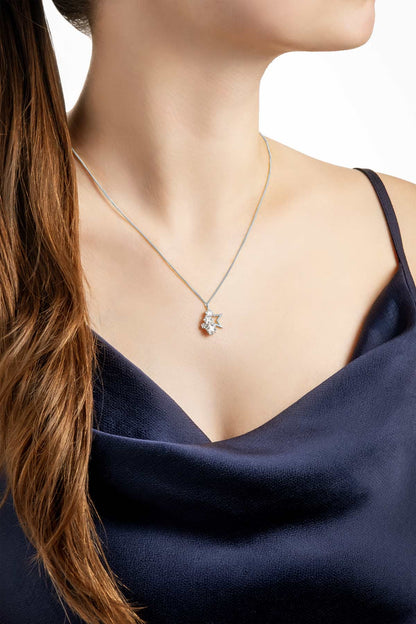 Nova 18 Ayar Beyaz Altın Kaplama 45 Cm Gümüş Kolye 07312040199