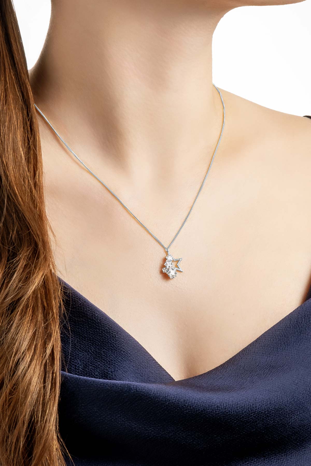 Nova 18 Ayar Beyaz Altın Kaplama 45 Cm Gümüş Kolye 07312040199