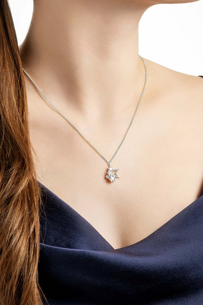 Nova 18 Ayar Beyaz Altın Kaplama 45 Cm Gümüş Kolye 07312040199