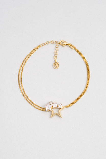 Nova 18 Ayar Sarı Altın Kaplama Gümüş Bileklik 07312050144