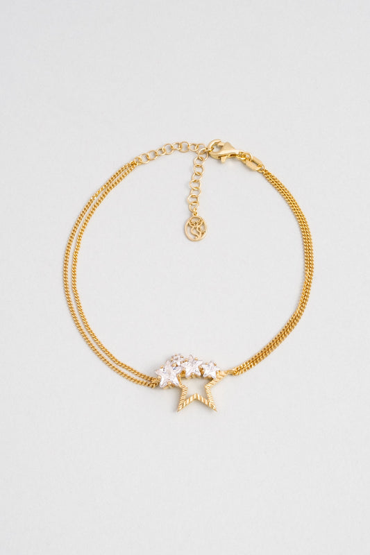 Nova 18 Ayar Sarı Altın Kaplama Gümüş Bileklik 07312050144