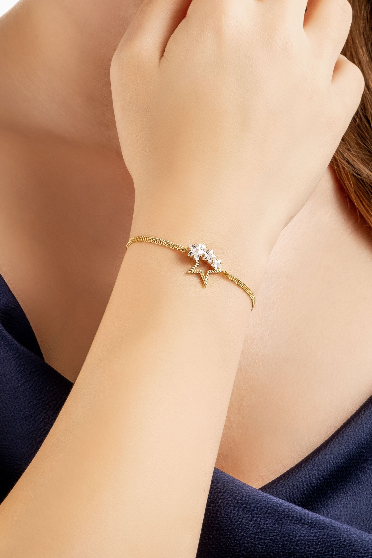 Nova 18 Ayar Sarı Altın Kaplama Gümüş Bileklik 07312050144