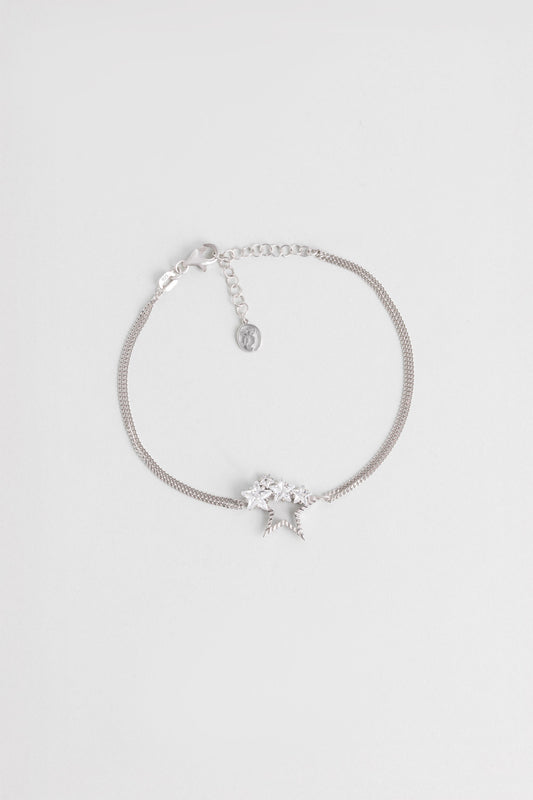 Nova 18 Ayar Beyaz Altın Kaplama Gümüş Bileklik 07312050199