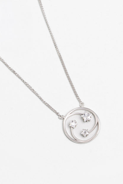 Yıldızlar Geçidi 18 Ayar Beyaz Altın Kaplama 45 Cm Gümüş Kolye 07312060199