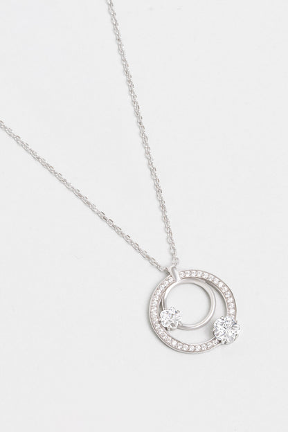 Tutulma 18 Ayar Beyaz Altın Kaplama 44 Cm Gümüş Yıldız Kolye 07312080199