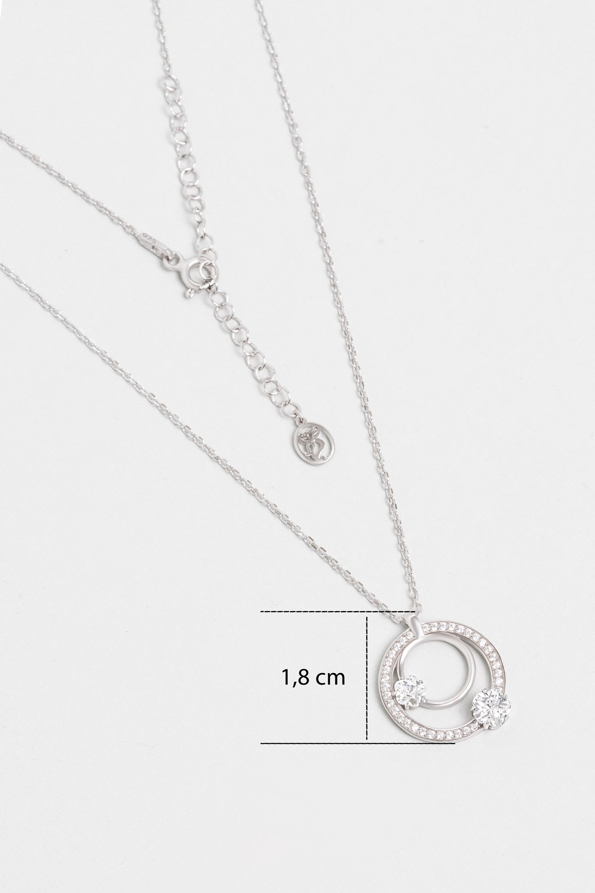 Tutulma 18 Ayar Beyaz Altın Kaplama 44 Cm Gümüş Yıldız Kolye 07312080199