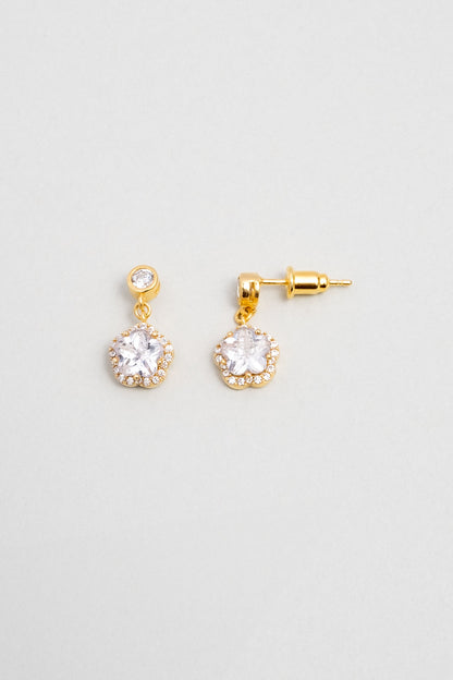 Flora 18 Ayar Sarı Altın Kaplama Gümüş Minimal Küpe 07312200144