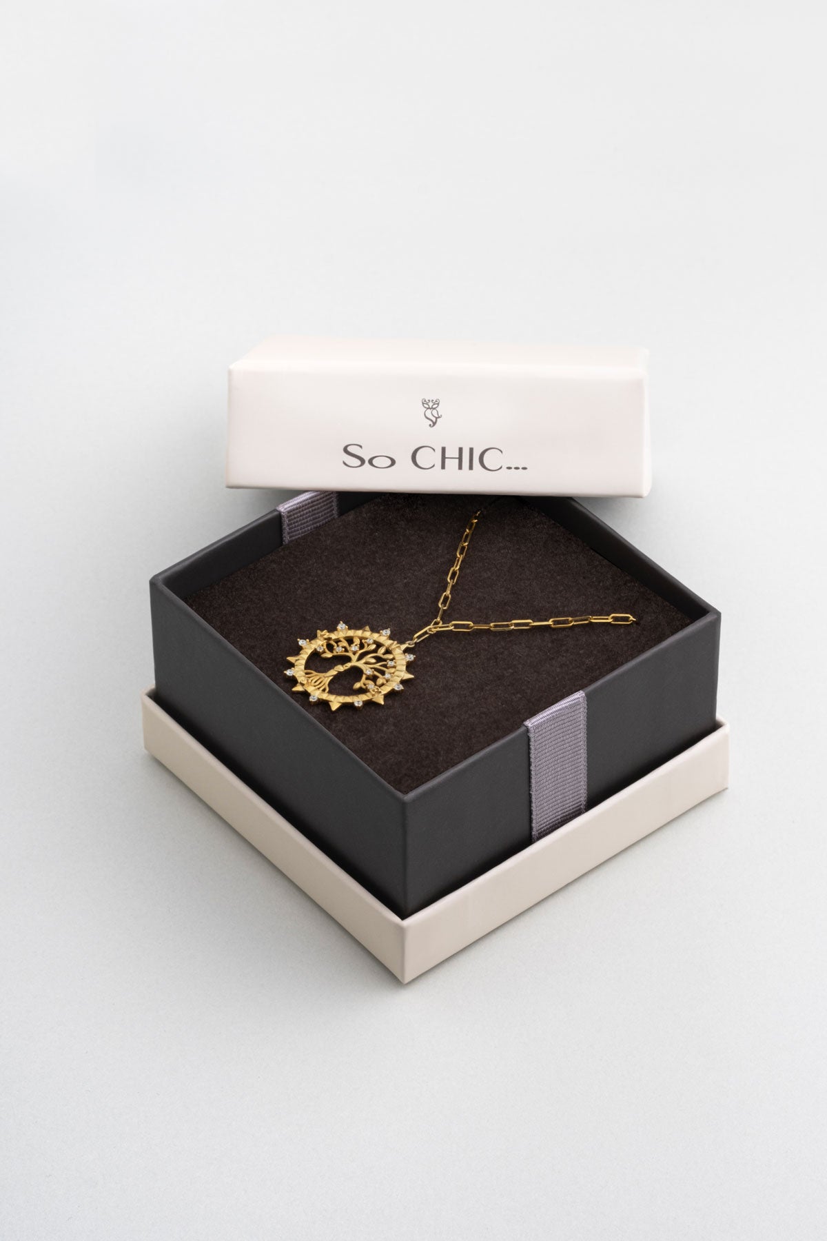 Hayat Işığı 18 Ayar Sarı Altın Kaplama 53 Cm Gümüş Kolye 07313020144