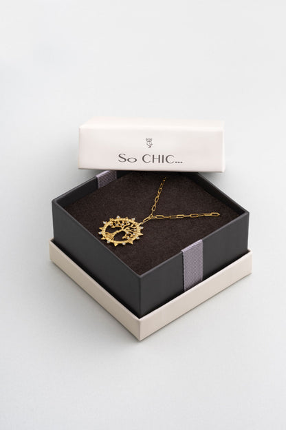 Hayat Işığı 18 Ayar Sarı Altın Kaplama 53 Cm Gümüş Kolye 07313020144