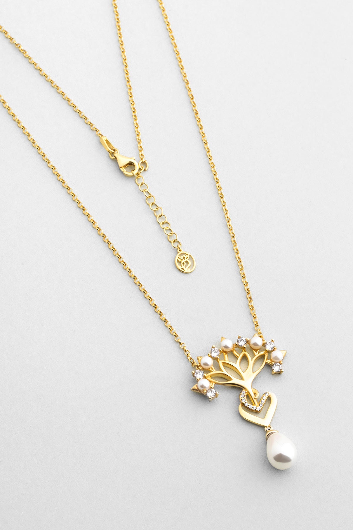 Inci Kalbi 18 Ayar Sarı Altın Kaplama 55 Cm Gümüş Kolye 07313056244