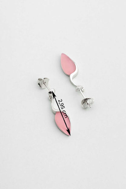 Damla Kalsedon 18 Ayar Beyaz Altın Kaplama Gümüş Küpe 07314300399