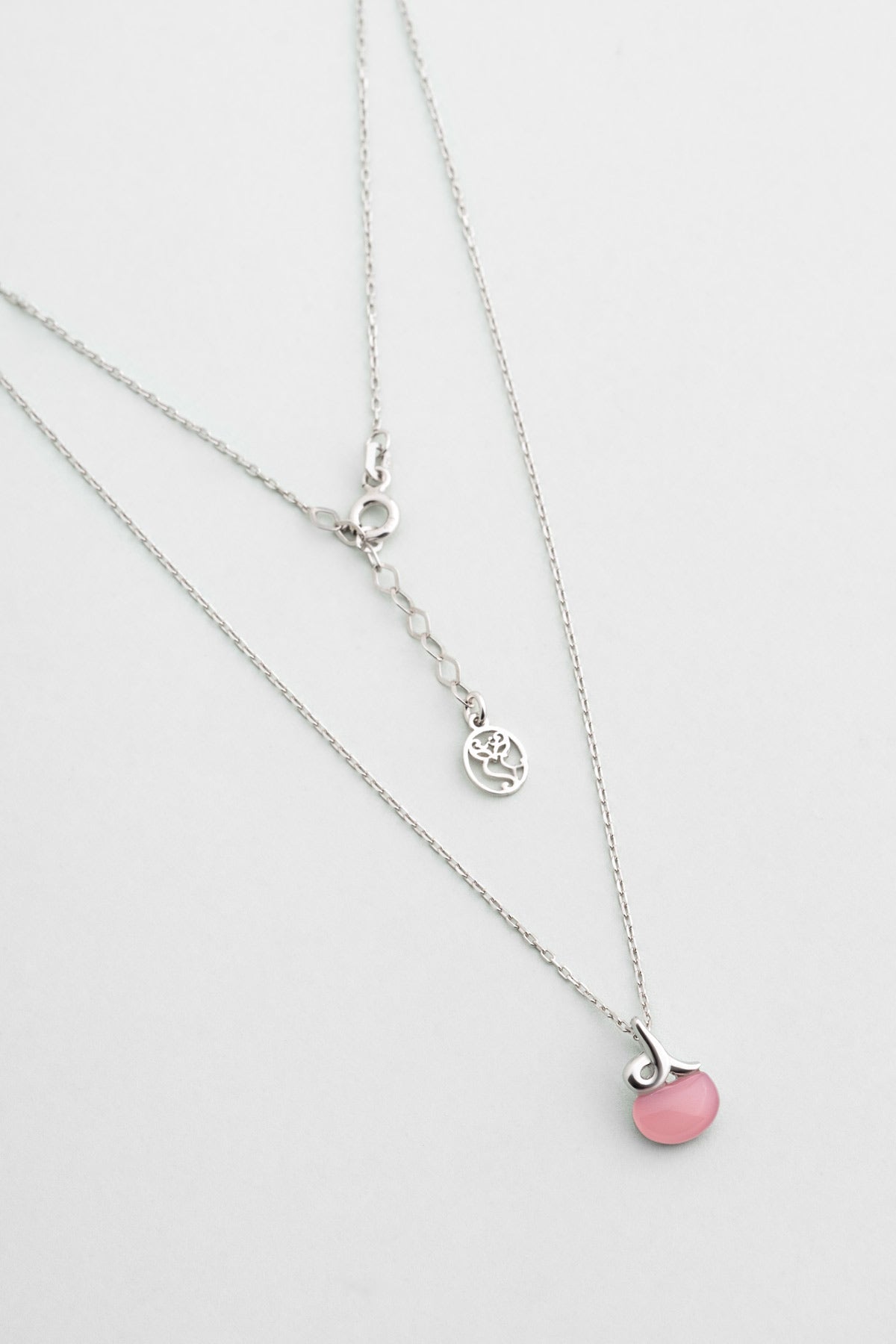 Kalsedon Zarafeti 18 Ayar Beyaz Altın Kaplama 42 Cm Gümüş Kolye 07314390399