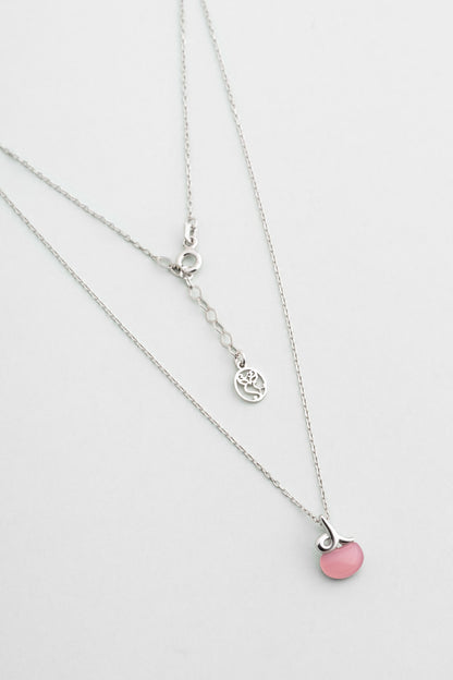 Kalsedon Zarafeti 18 Ayar Beyaz Altın Kaplama 42 Cm Gümüş Kolye 07314390399