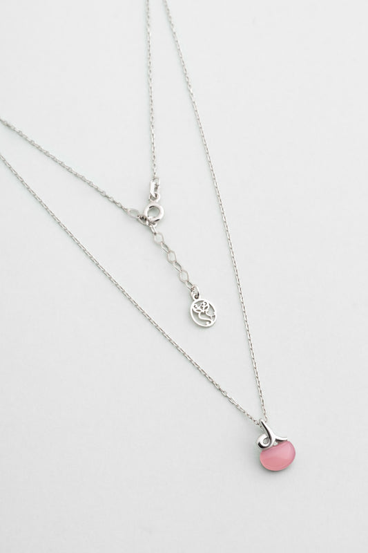 Kalsedon Zarafeti 18 Ayar Beyaz Altın Kaplama 42 Cm Gümüş Kolye 07314390399