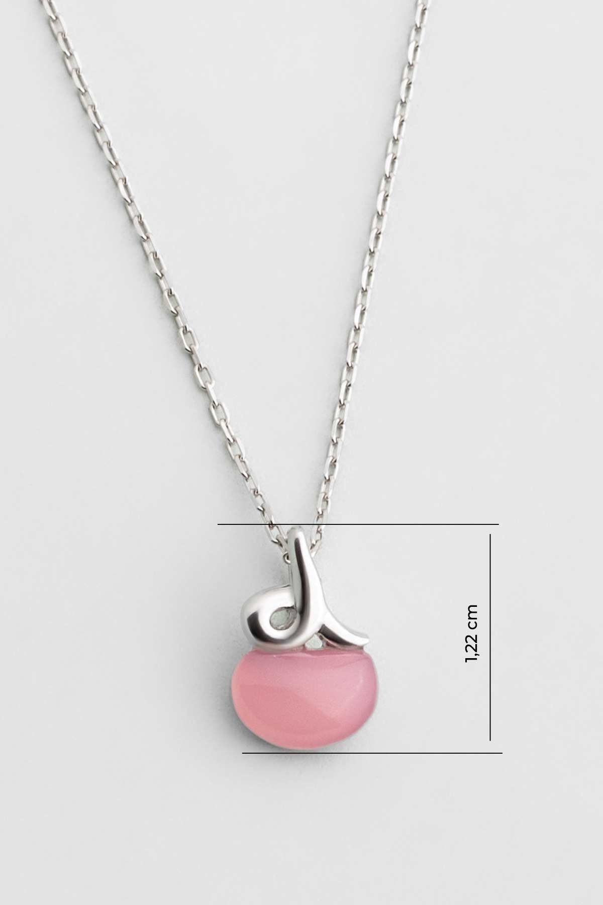 Kalsedon Zarafeti 18 Ayar Beyaz Altın Kaplama 42 Cm Gümüş Kolye 07314390399