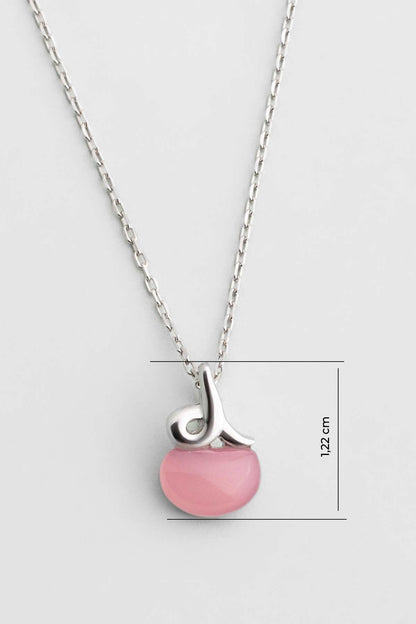 Kalsedon Zarafeti 18 Ayar Beyaz Altın Kaplama 42 Cm Gümüş Kolye 07314390399