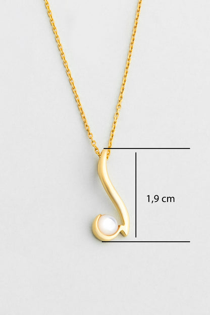 Sedef Büyüsü 18 Ayar Sarı Altın Kaplama 43 Cm Gümüş Kolye 07314414644