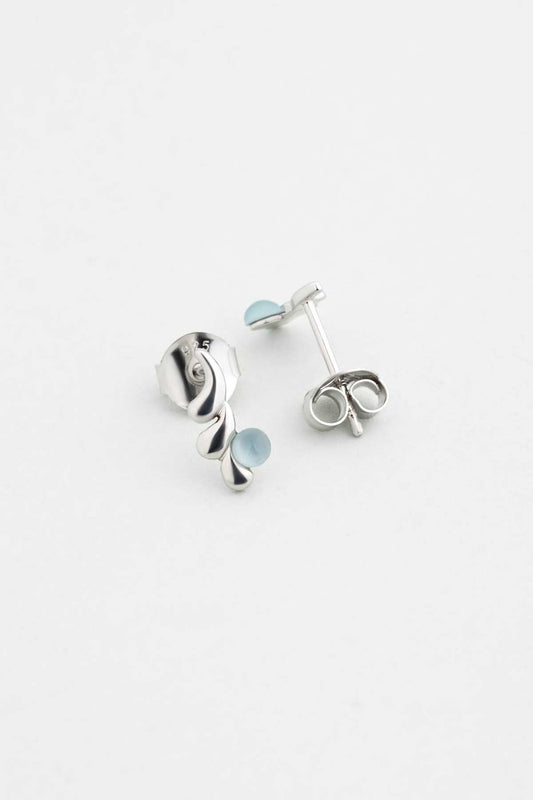 Kalsedon Serüveni 18 Ayar Beyaz Altın Kaplama Gümüş Küpe 07314430599