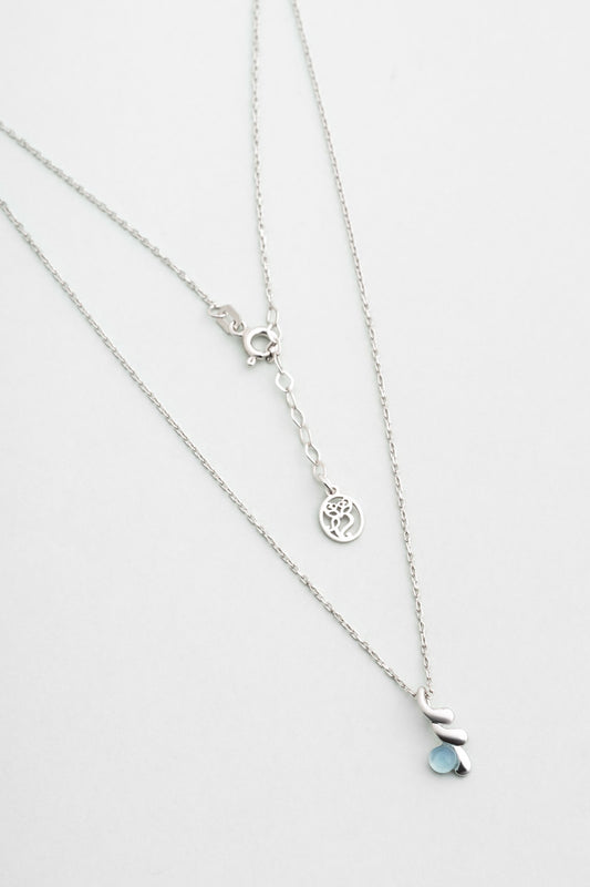 Kalsedon Serüveni 18 Ayar Beyaz Altın Kaplama 42 Cm Gümüş Kolye 07314440599