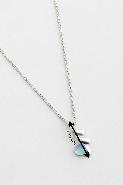 Kalsedon Serüveni 18 Ayar Beyaz Altın Kaplama 42 Cm Gümüş Kolye 07314440599