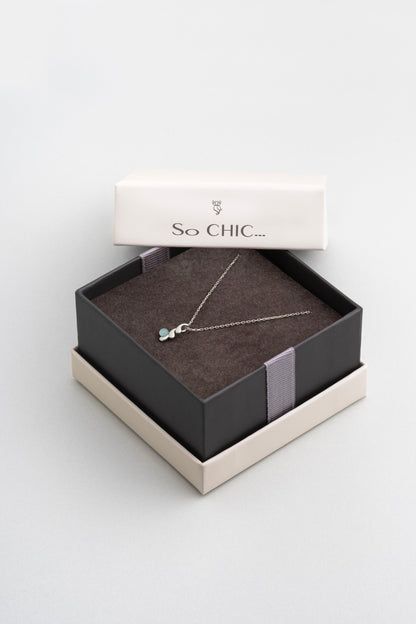 Kalsedon Serüveni 18 Ayar Beyaz Altın Kaplama 42 Cm Gümüş Kolye 07314440599