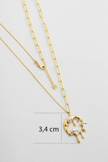 Esmeralda 18 Ayar Sarı Altın Kaplama 61 Cm Gümüş Inci Kolye 07316036244