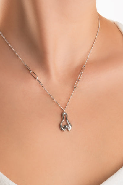 Mariana 18 Ayar Beyaz Altın Kaplama 44 Cm Gümüş Inci Kolye 07316086099