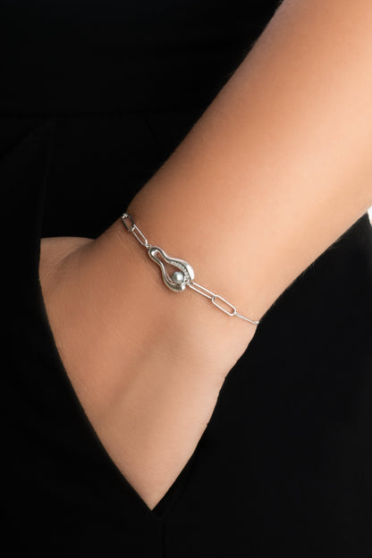 Mariana 18 Ayar Beyaz Altın Kaplama 19 Cm Gümüş Inci Bileklik 07316096099