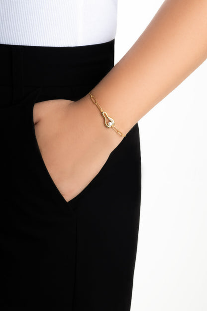 Mariana 18 Ayar Sarı Altın Kaplama 19 Cm Gümüş Inci Bileklik 07316096244