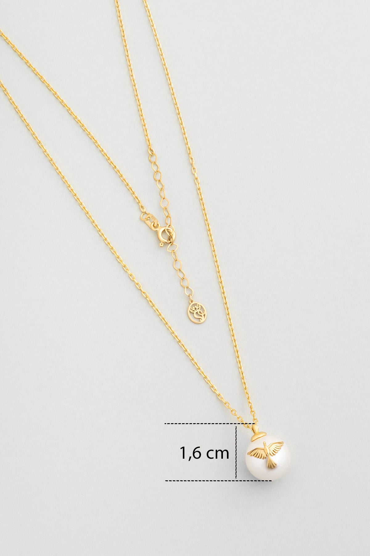 Yeni Yıl Yeniden Doğuş 18 Ayar Sarı Altın Kaplama 55 Cm Gümüş Anka Kuşu Kolye 07316306244