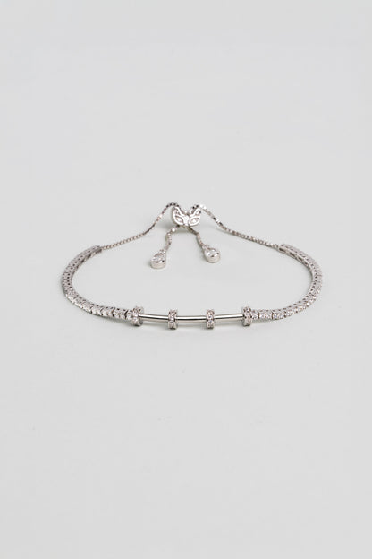 Su Yolu 18 Ayar Beyaz Altın Kaplama Ayarlanabilir Üç Bölmeli Charm Bileklik 07316370199