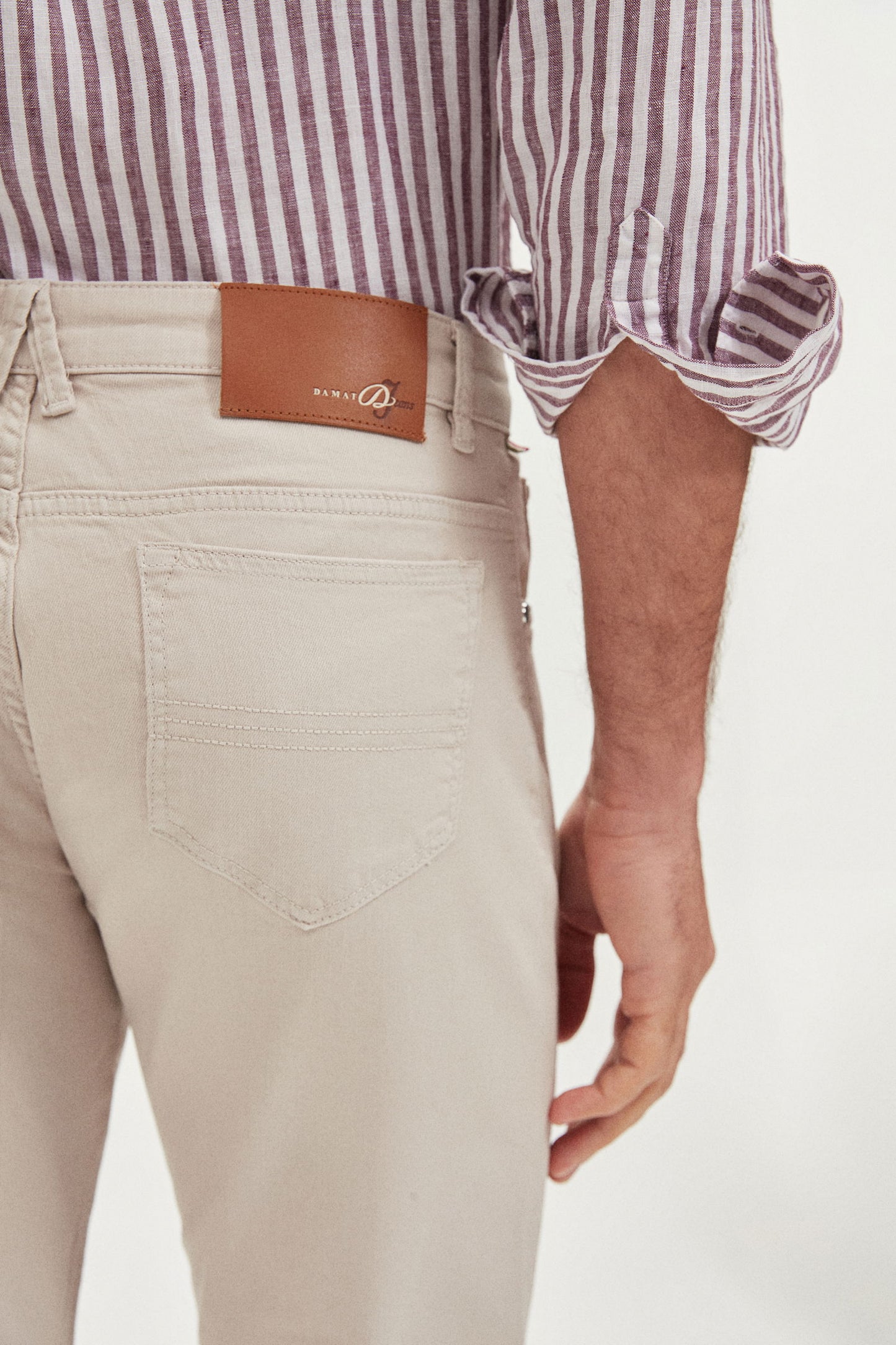 Damat Slim Fit Bej Chino Pantolon