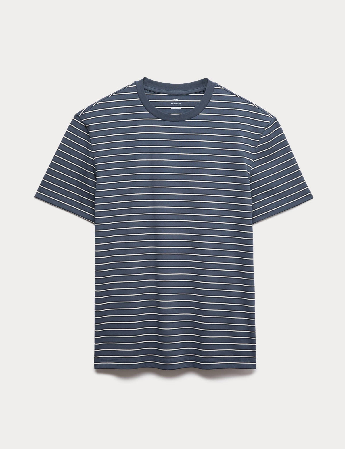 Relaxed Fit Pamuk Karışımlı Çizgili T-shirt