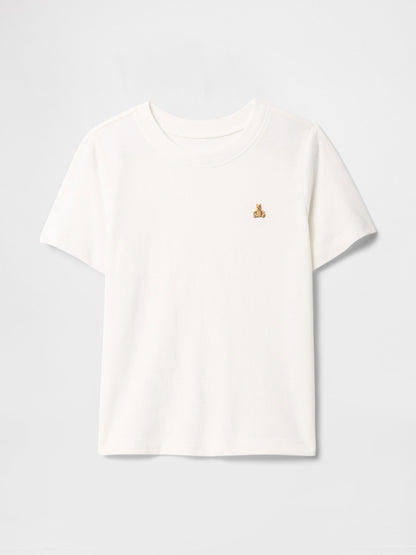 Kırık Beyaz Brannan Bear Işlemeli T-shirt