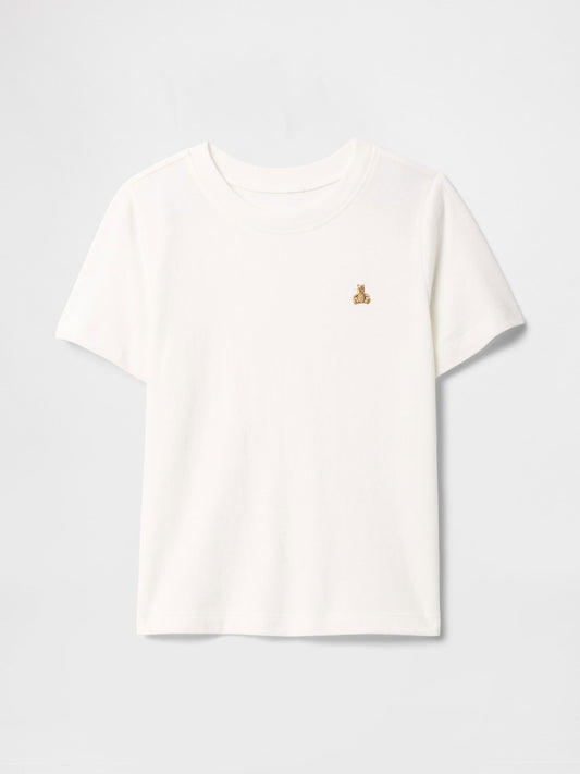 Kırık Beyaz Brannan Bear Işlemeli T-shirt
