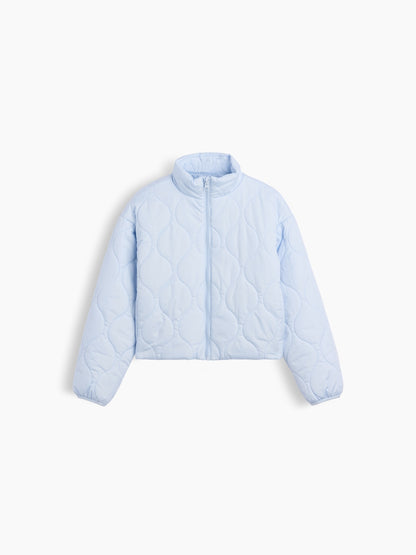 Açık Mavi Relaxed Puffer Şişme Ceket
