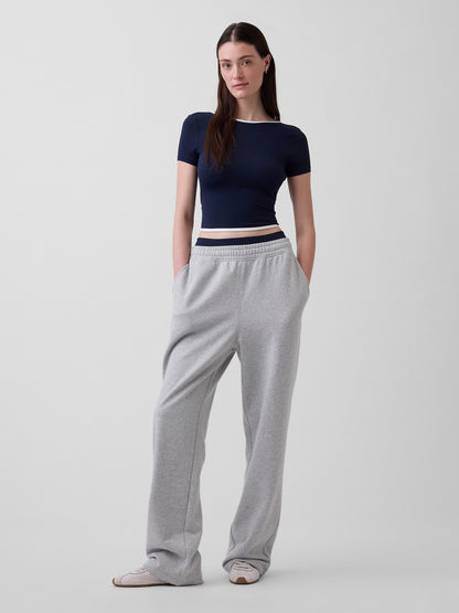 Koyu Mavi Gapfit Smooth Reversible Wrap Crop T-shirt