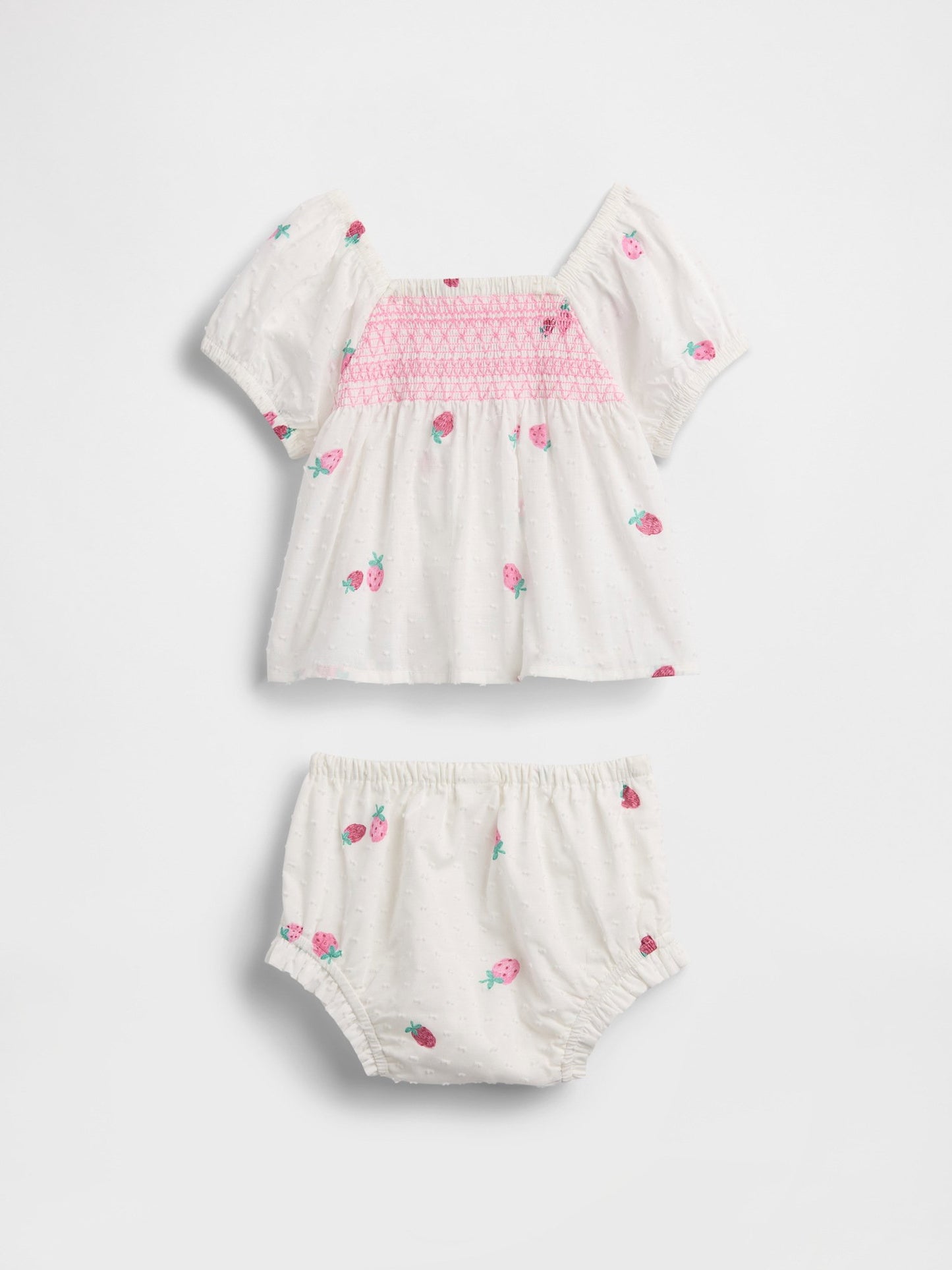 Beyaz Smocked Strawberry Outfit Set