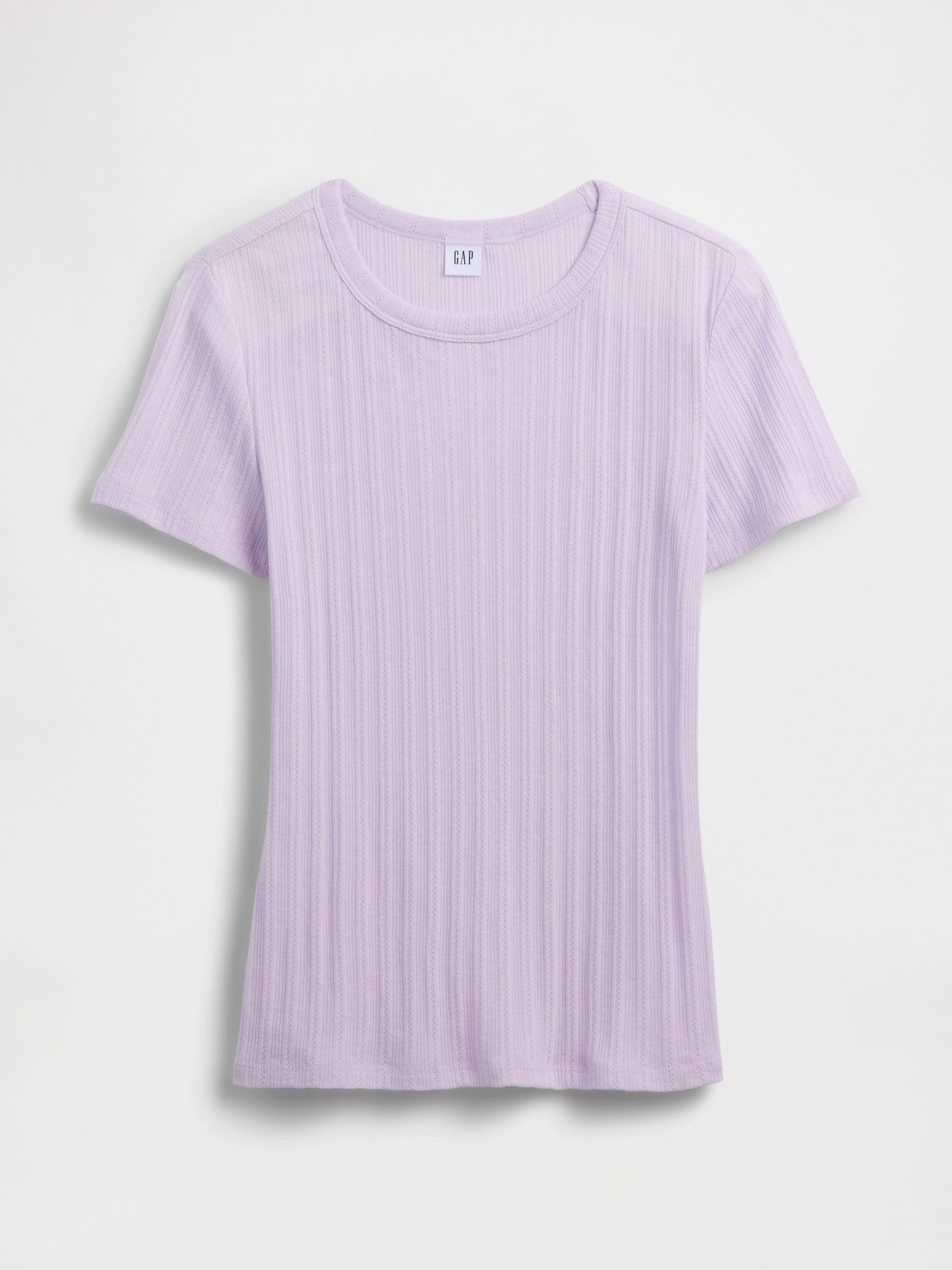 Lila Fitilli Pointelle Crewneck T-shirt