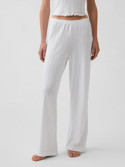 Kırık Beyaz Pointelle Pijama Altı