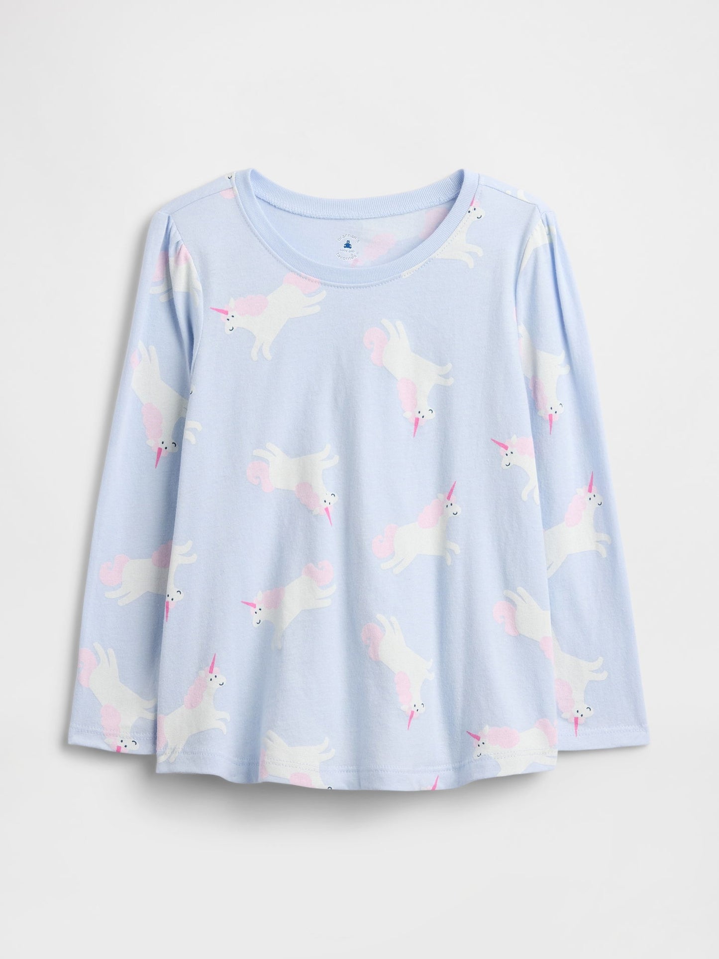 Açık Mavi Gap Puff Sleeve T-shirt
