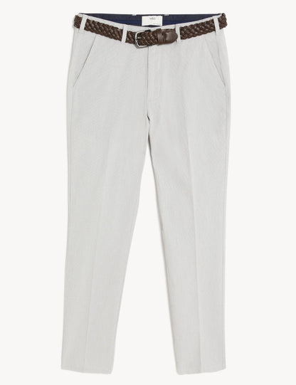 Slim Fit Dokulu Chino Pantolon