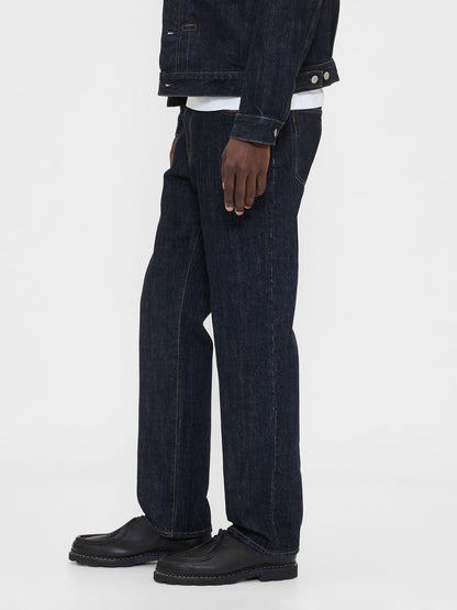 Koyu Mavi Relaxed Straight Jean Pantolon