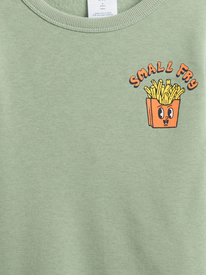 Yeşil Bisiklet Yaka Sweatshirt