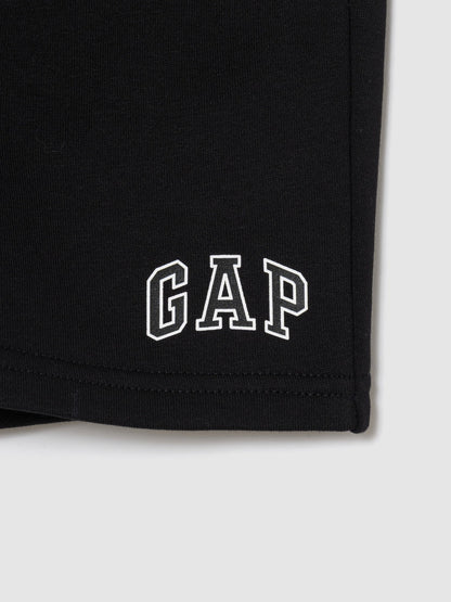 Siyah Relaxed Logo Fransız Havlu Kumaş Pull-on Şort