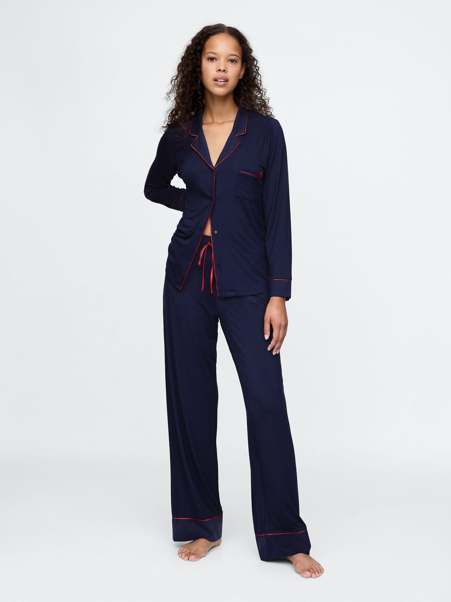 Lacivert Modal Karışımlı Pijama Altı
