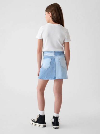 Mavi High Rise Patchwork Denim Etek