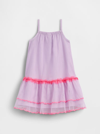 Mor Babygap Tül Katmanlı Elbise
