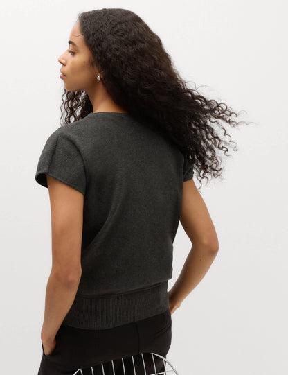 Yünlü Drapeli Yaka Triko Üst