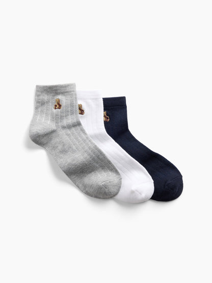 Lacivert Brannan Bear Quarter Crew Çorap (3’lü)